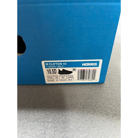 Hoka One One Clifton 10 Running Shoes Men\'s Size 10.5D Black Lace-Up 1162030 main image 8